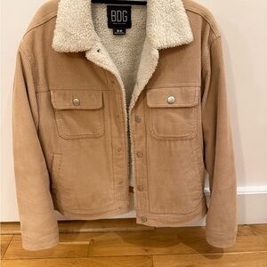 Men’s BDG Cream Sherpa-Lined Jacket
